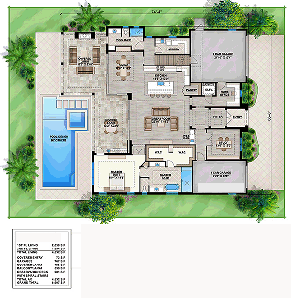 House Plan 52941 Level One