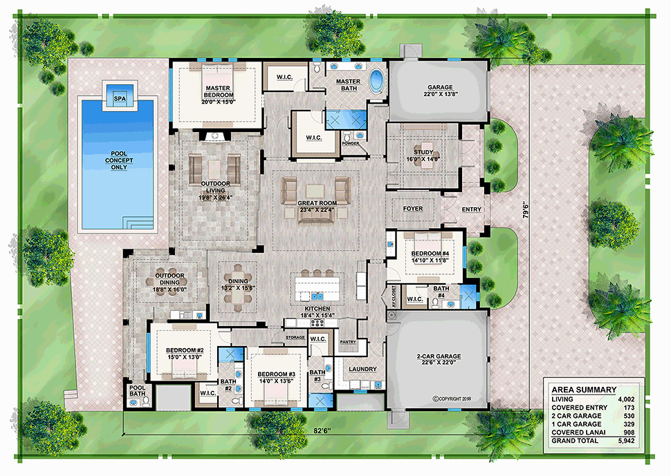 House Plan 52953 Level One