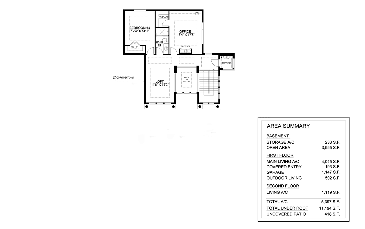 House Plan 52977 Level Two