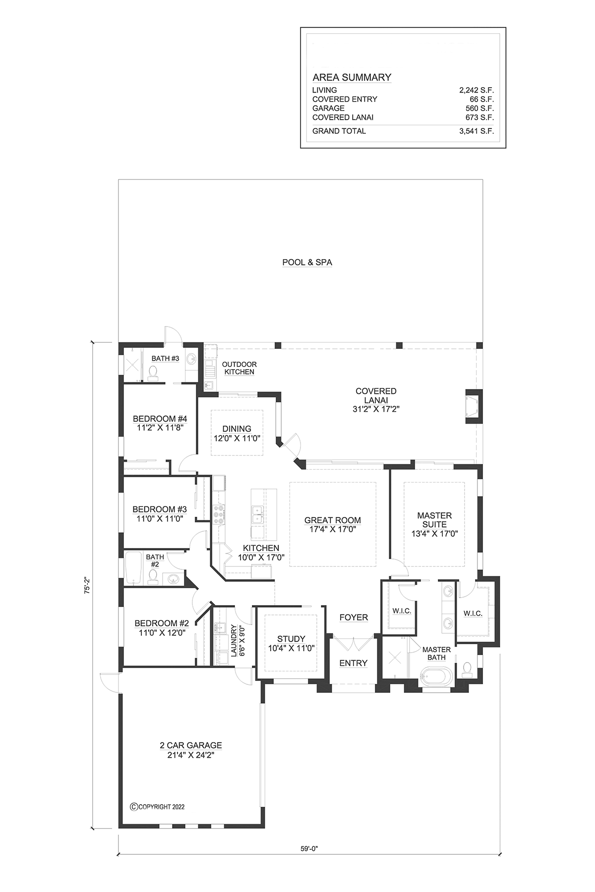 House Plan 52978 Level One