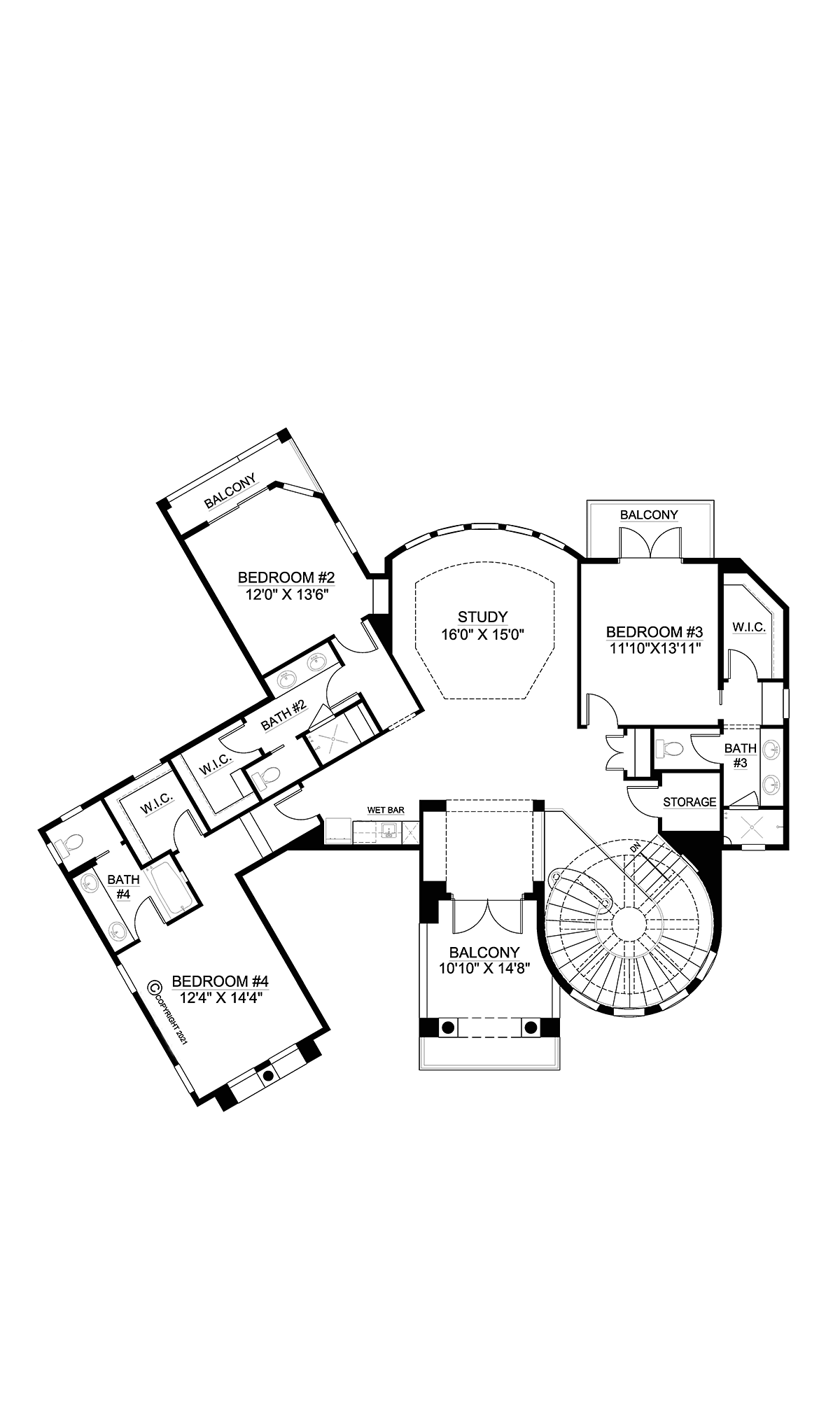 House Plan 52982 Level Two