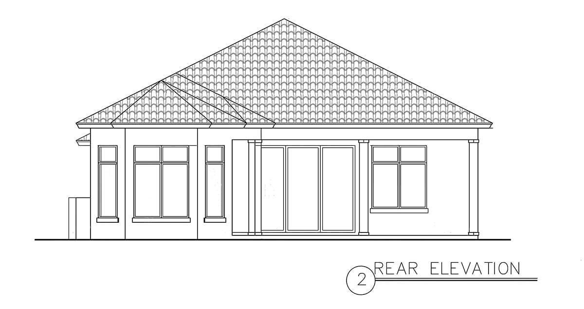 House Plan 52987 Rear Elevation