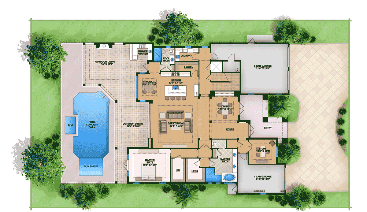 House Plan 52988 Level One