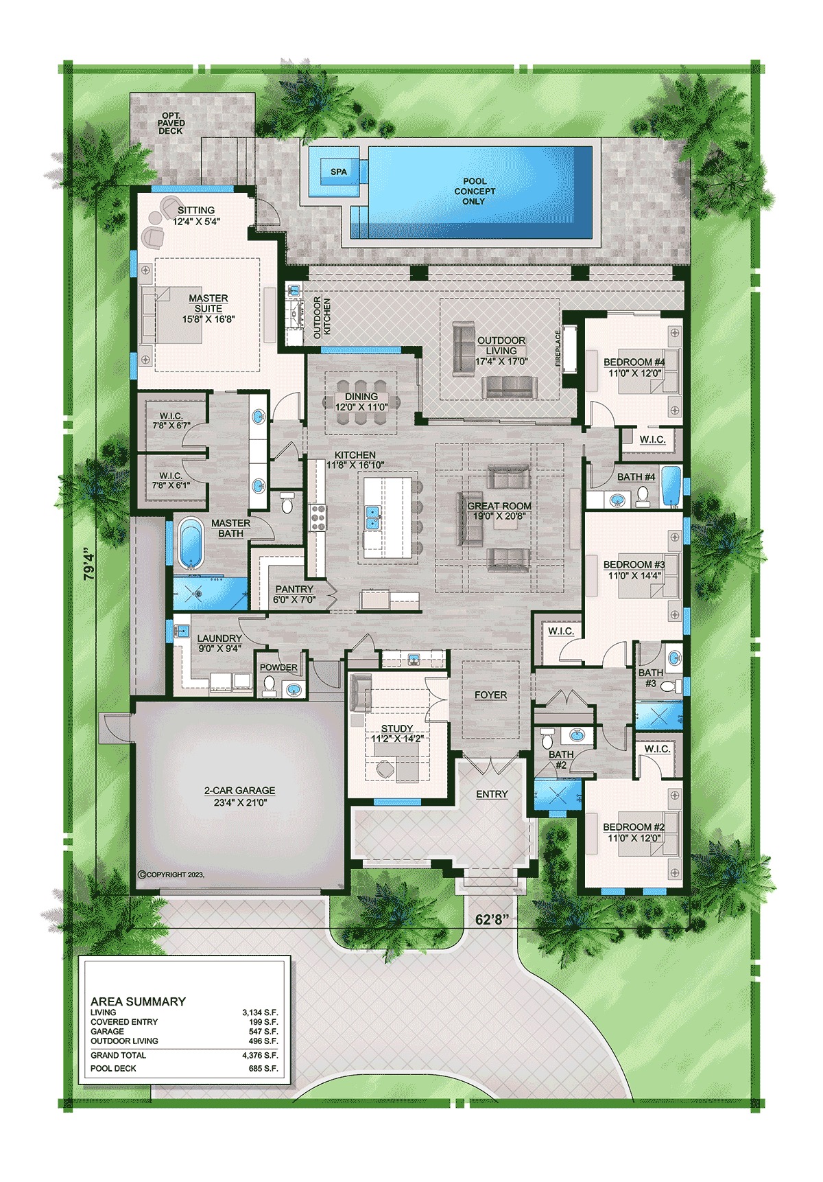 House Plan 52991 Level One