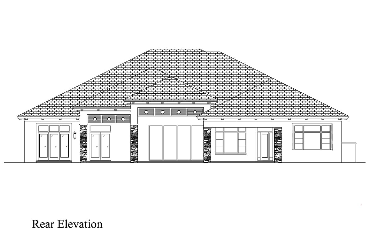 House Plan 52992 Rear Elevation