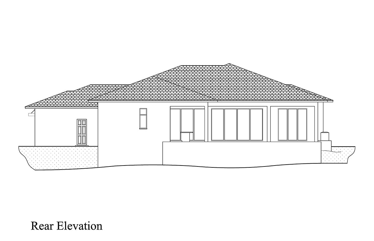 House Plan 52995 Rear Elevation