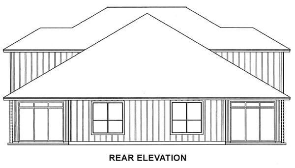 Multi-Family Plan 53187 Rear Elevation