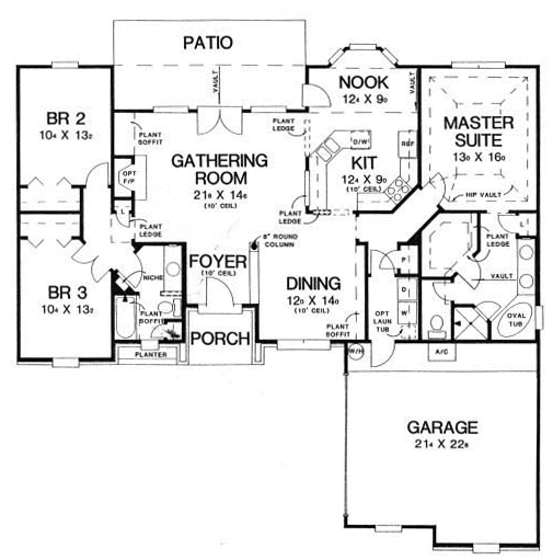 House Plan 53221 Level One