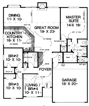 House Plan 53245 Level One