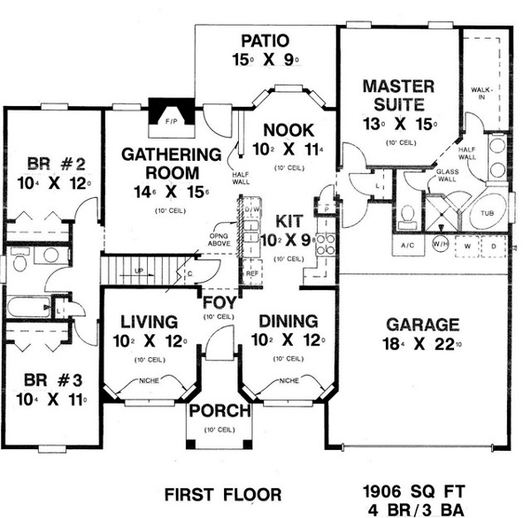 House Plan 53282 Level One