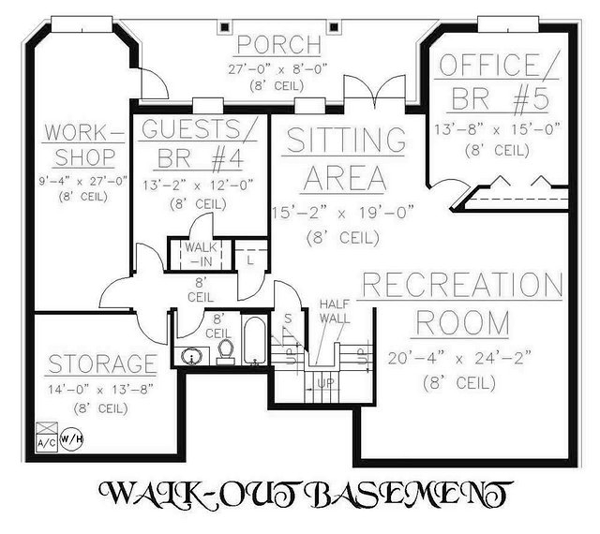 House Plan 53293 Lower Level