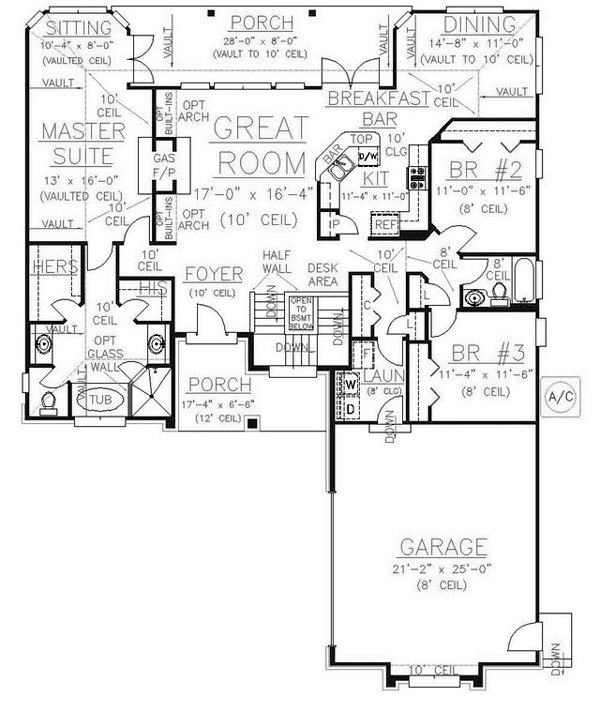 House Plan 53293 Level One