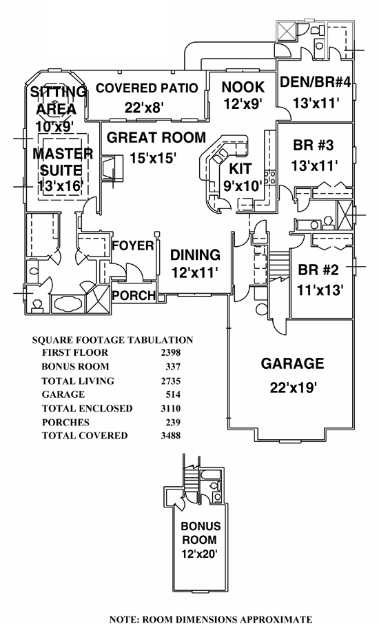 House Plan 53508 Level One