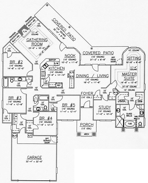 House Plan 53529 Level One