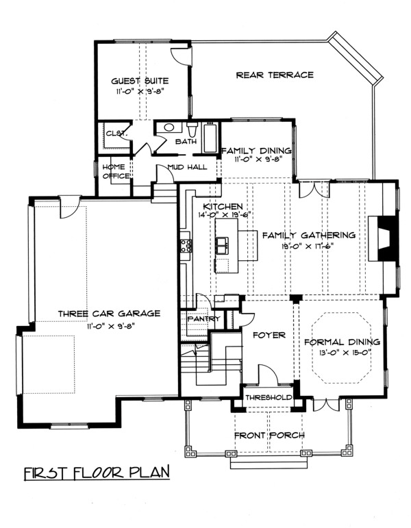 House Plan 53704 Level One