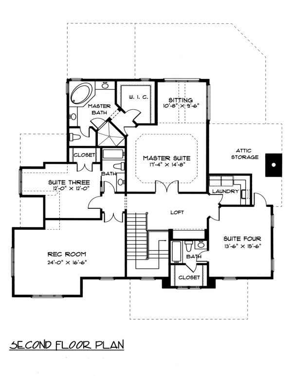 House Plan 53704 Level Two