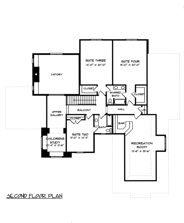 House Plan 53742 Level Two