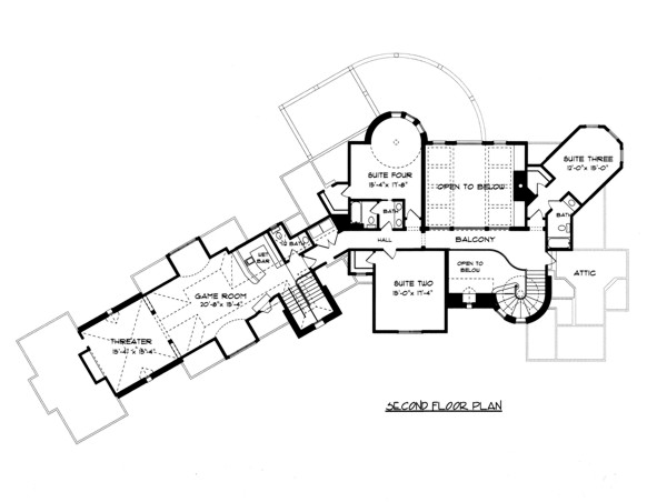House Plan 53744 Level Two
