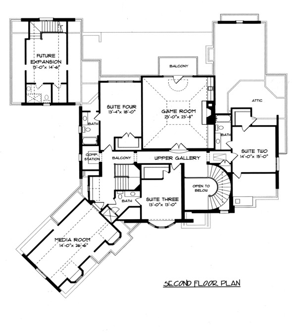 House Plan 53747 Level Two