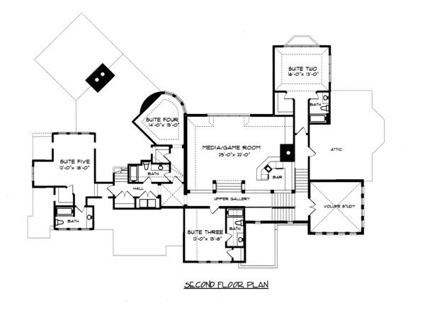 House Plan 53748 Level Two