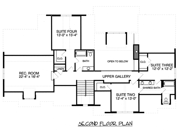 House Plan 53800 Level Two