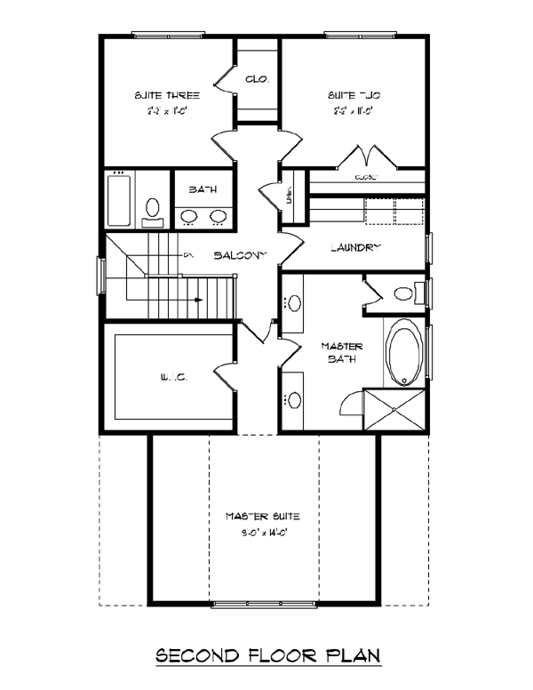 House Plan 53838 Level Two