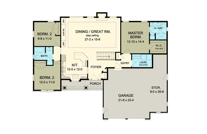 House Plan 54003 Level One