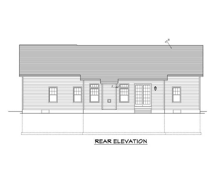 House Plan 54003 Rear Elevation