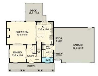 House Plan 54022 Level One