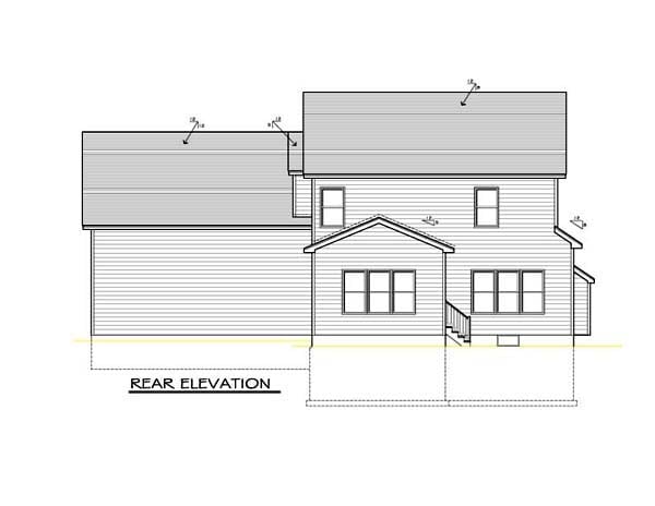 House Plan 54095 Rear Elevation