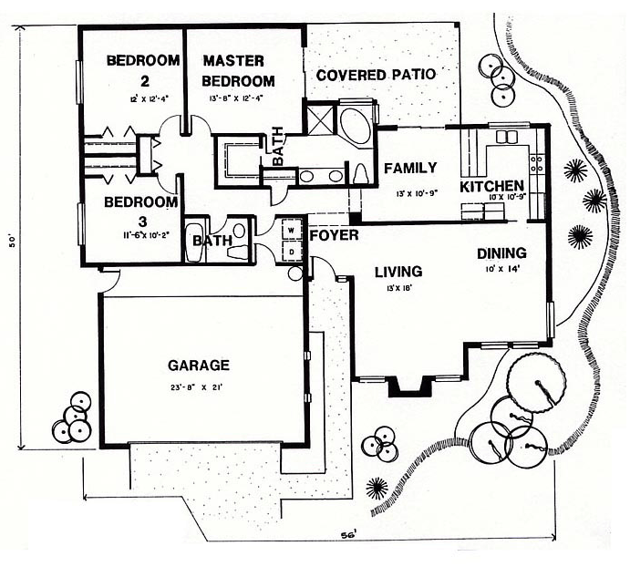 House Plan 54604 Level One