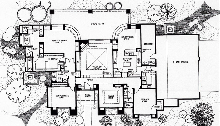 House Plan 54627 Level One