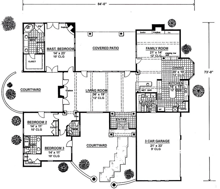 House Plan 54644 Level One
