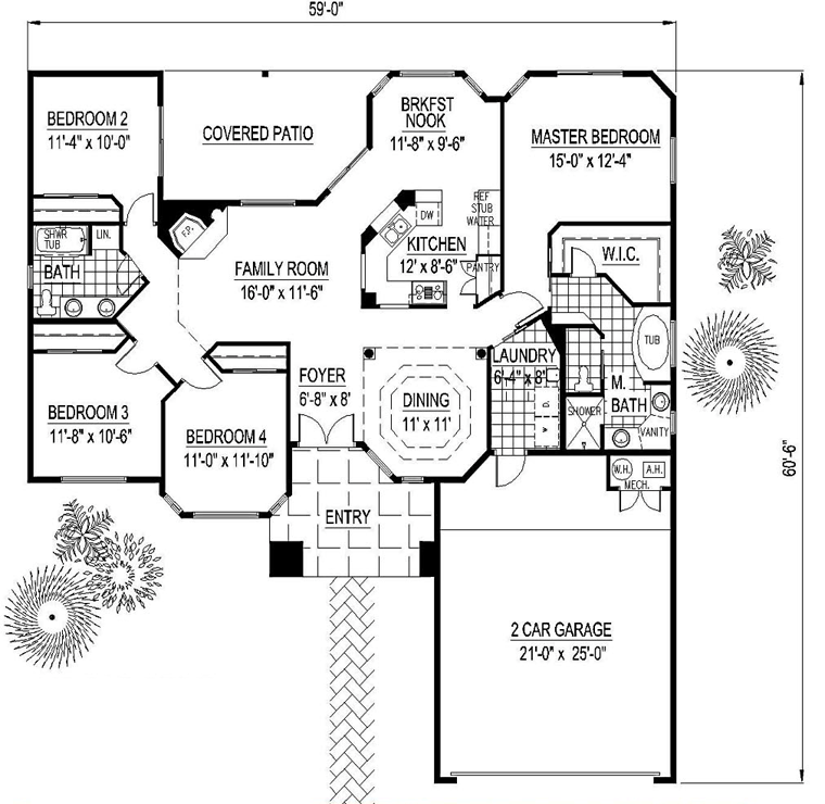 House Plan 54678 Level One