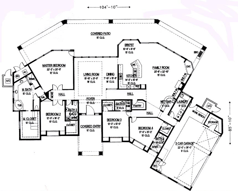 House Plan 54701 Level One