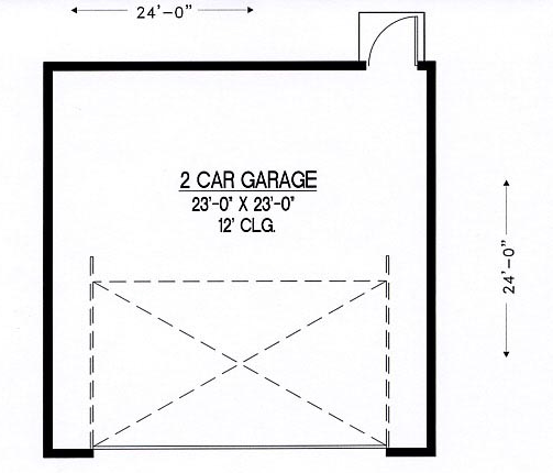 Garage Plan 54790 - 2 Car Garage Level One