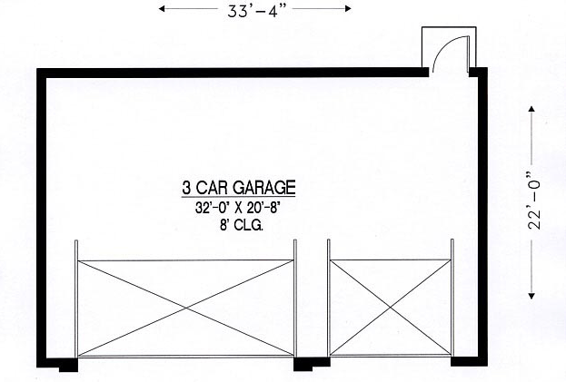 Garage Plan 54792 - 3 Car Garage Level One