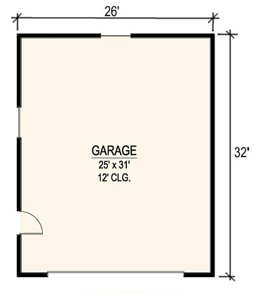 Garage Plan 54794 - 2 Car Garage Level One