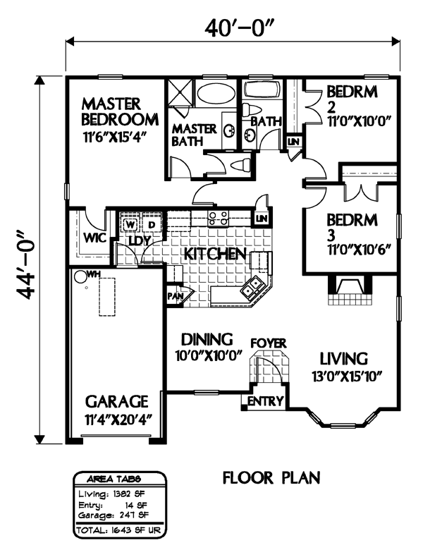 House Plan 54859 Level One