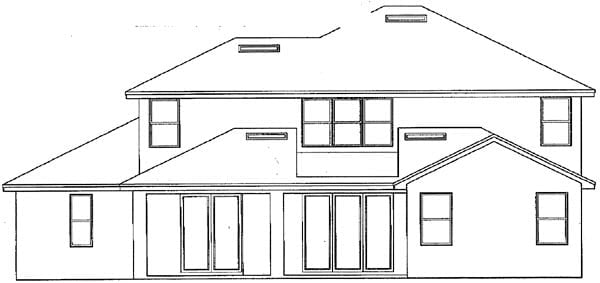 House Plan 54906 Rear Elevation