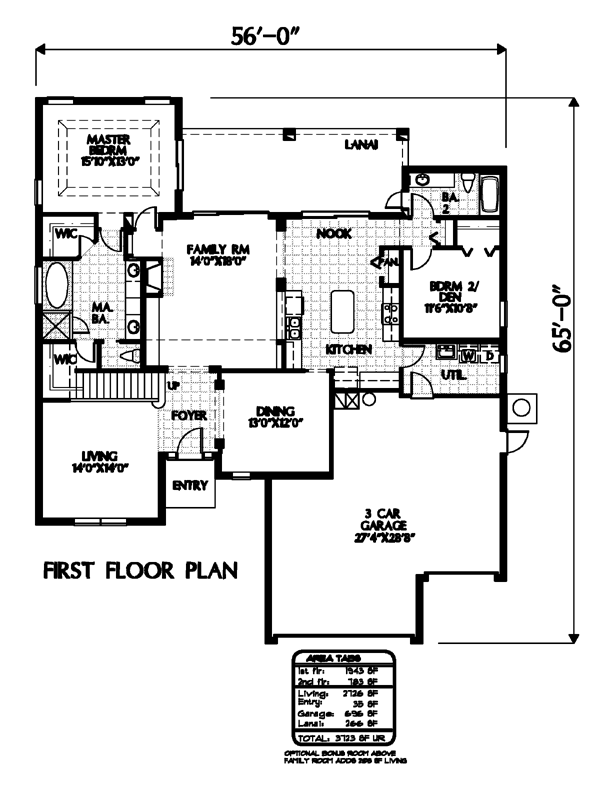 House Plan 54907 Level One