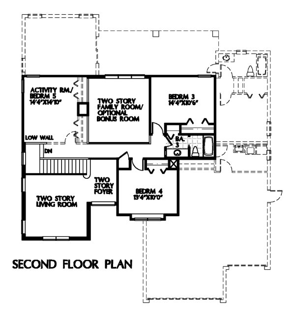 House Plan 54907 Level Two