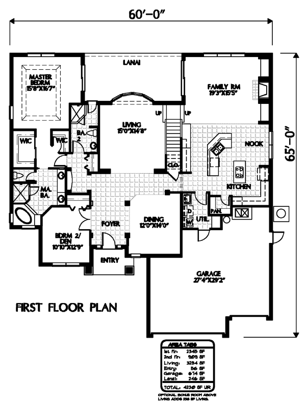House Plan 54908 Level One