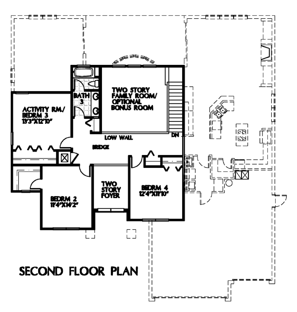 House Plan 54908 Level Two