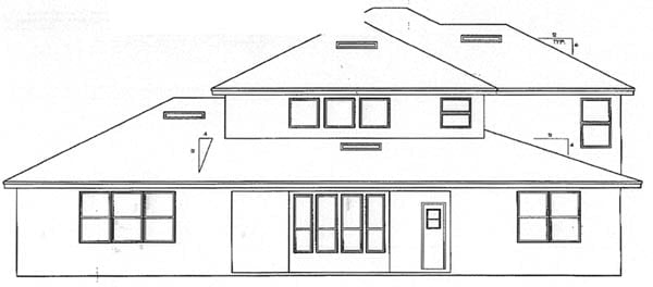 House Plan 54908 Rear Elevation