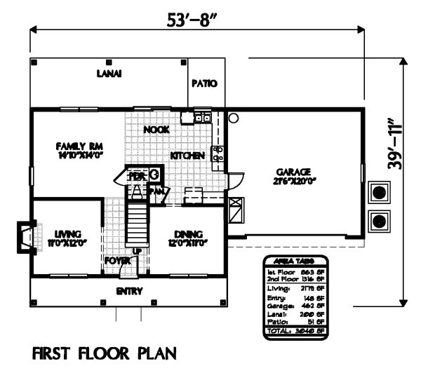 House Plan 54911 Level One