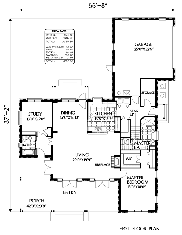 House Plan 54912 Level One