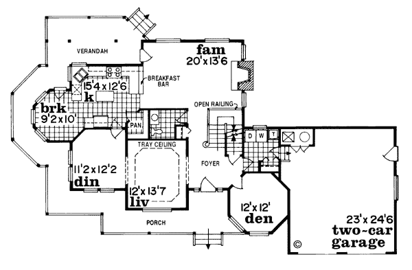 House Plan 55010 Level One