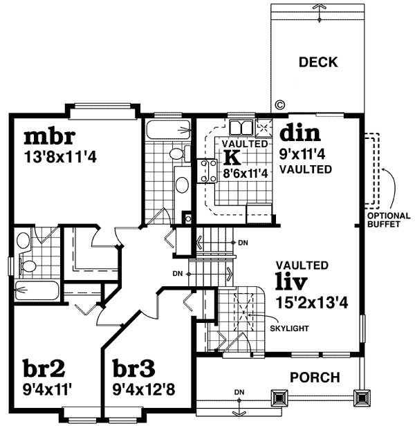 House Plan 55015 Level Two