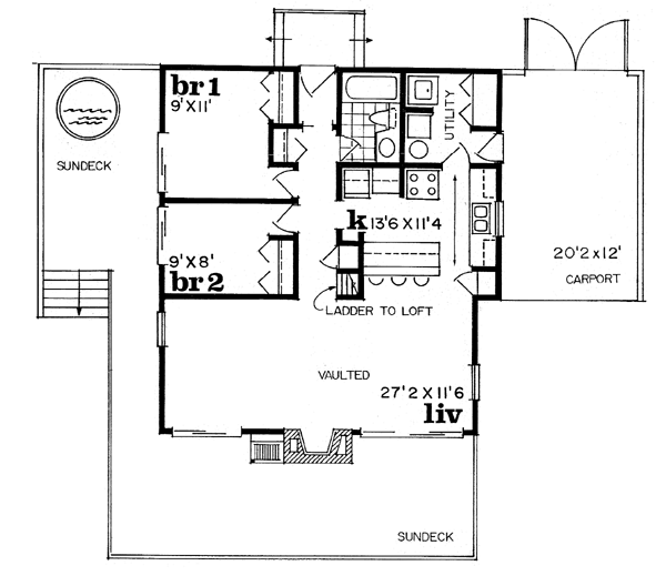 House Plan 55126 Level One